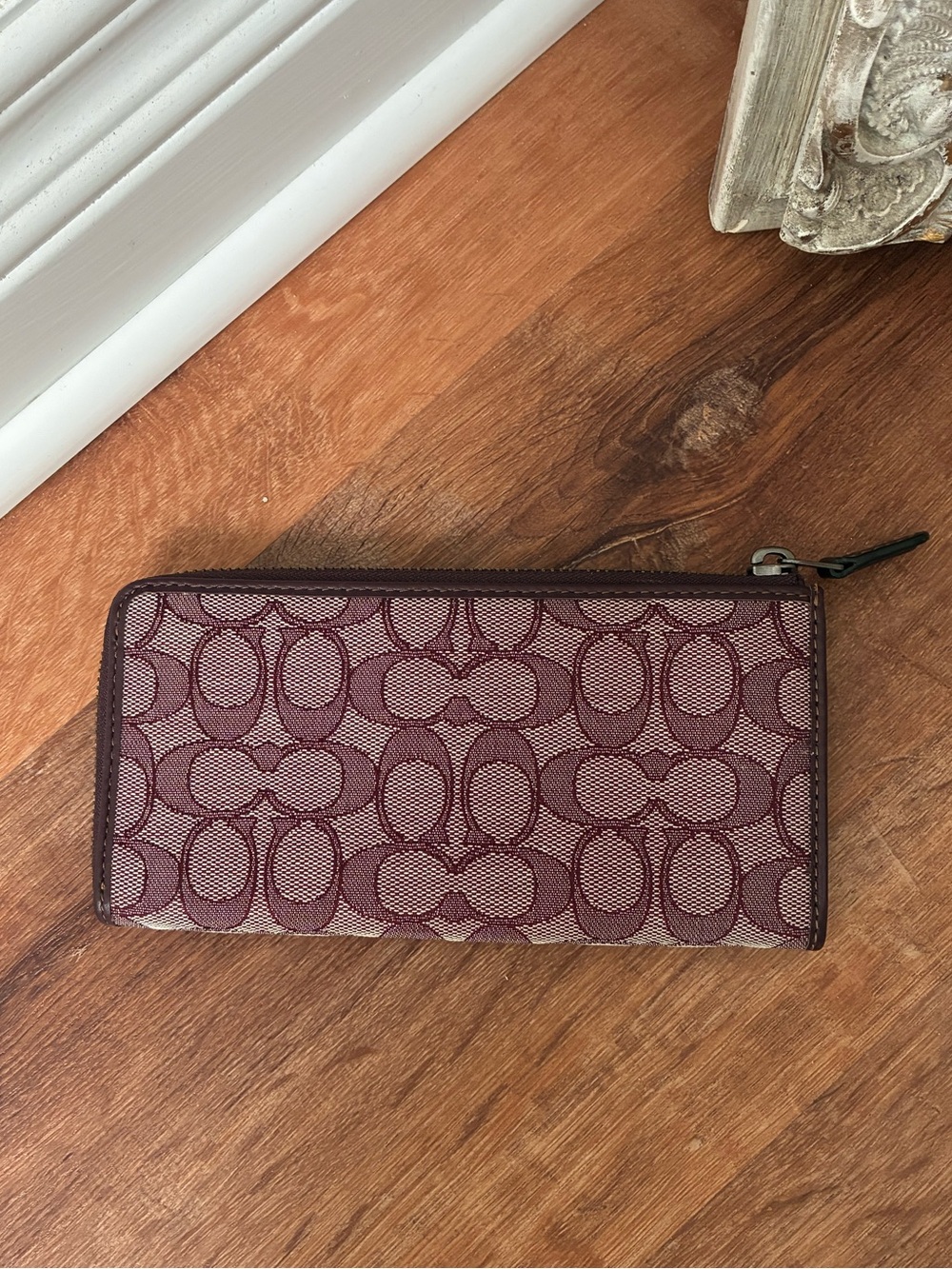 Coach L Zip Wallet In Signature Jacquard and Leather, Like New, 34790 - Picture 2 of 16
